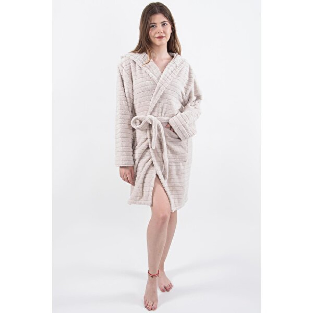 Maison Art Comfy | Kapşonlu Wellsoft Peluş Bornoz Sabahlık | Robdeşambr Kadın Bornoz - L - XL - Antrasit Bornoz Fiyatı