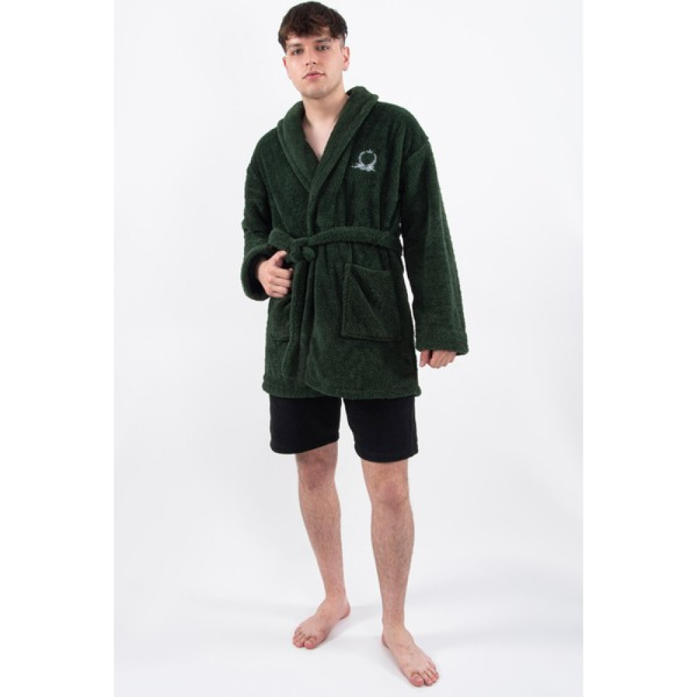 Maison Art Rob | Wellsoft Peluş Erkek Sabahlık Polar | Robdeşambr | Bornoz - L - XL - Siyah Bornoz Fiyatı