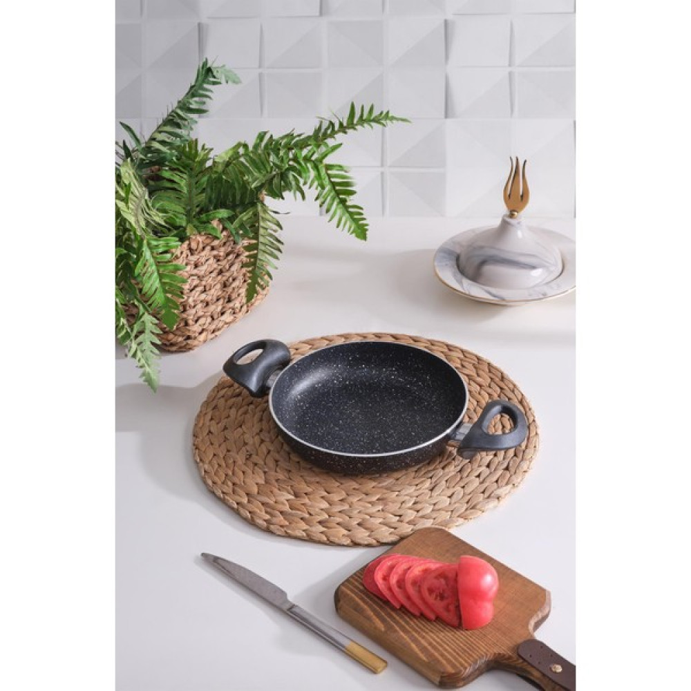 Maison Art Sanat Sahan Tava 22 cm Çift Kulplu Granit Sahan Tavası - Siyah Tavalar Fiyatı
