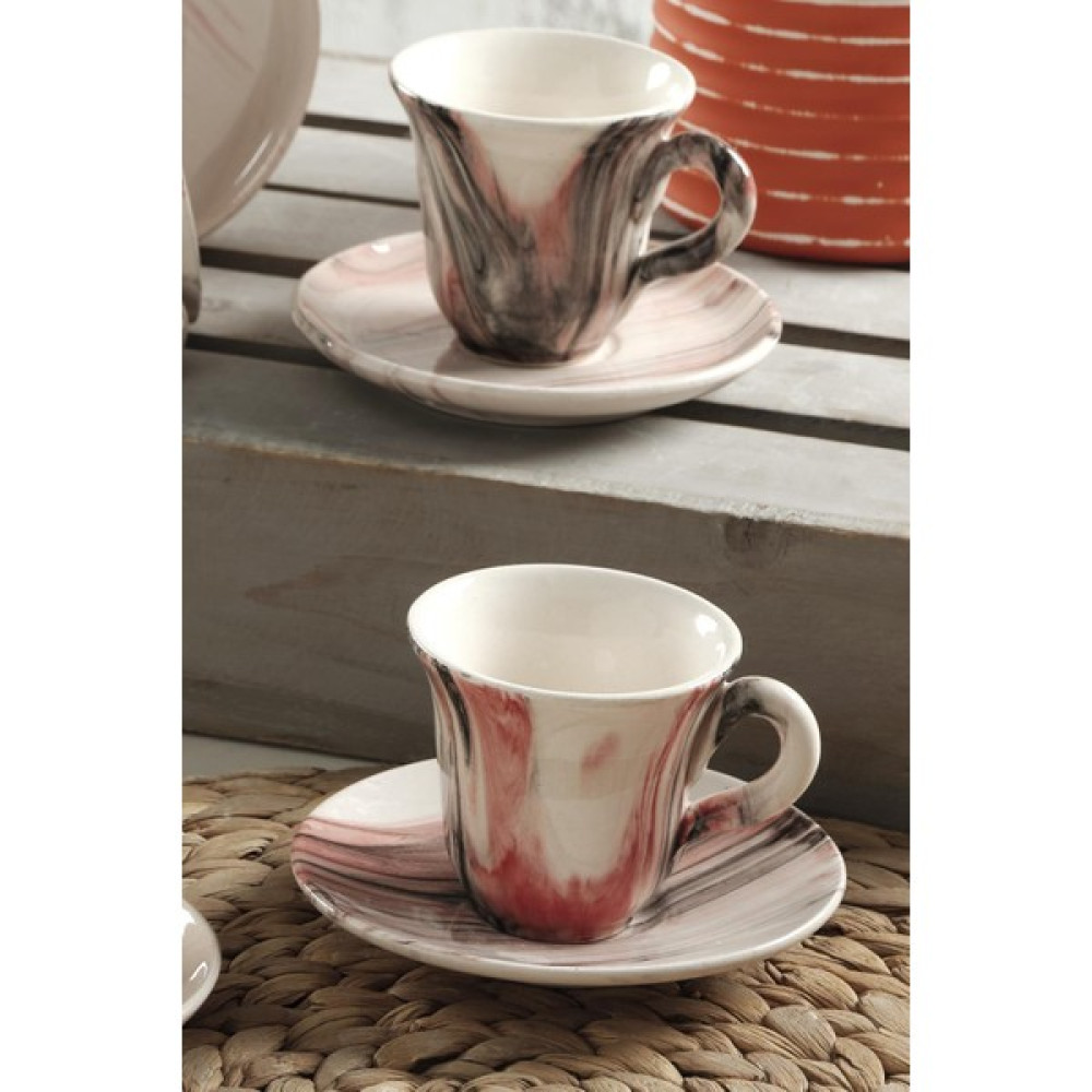 Maison Art Viola Kahve Fincan Takımı 6 Kişilik El Yapımı Türk Kahvesi Expresso Fincanı Seti - Pembe Fincan / Bardak / Kahve Takımı Fiyatı
