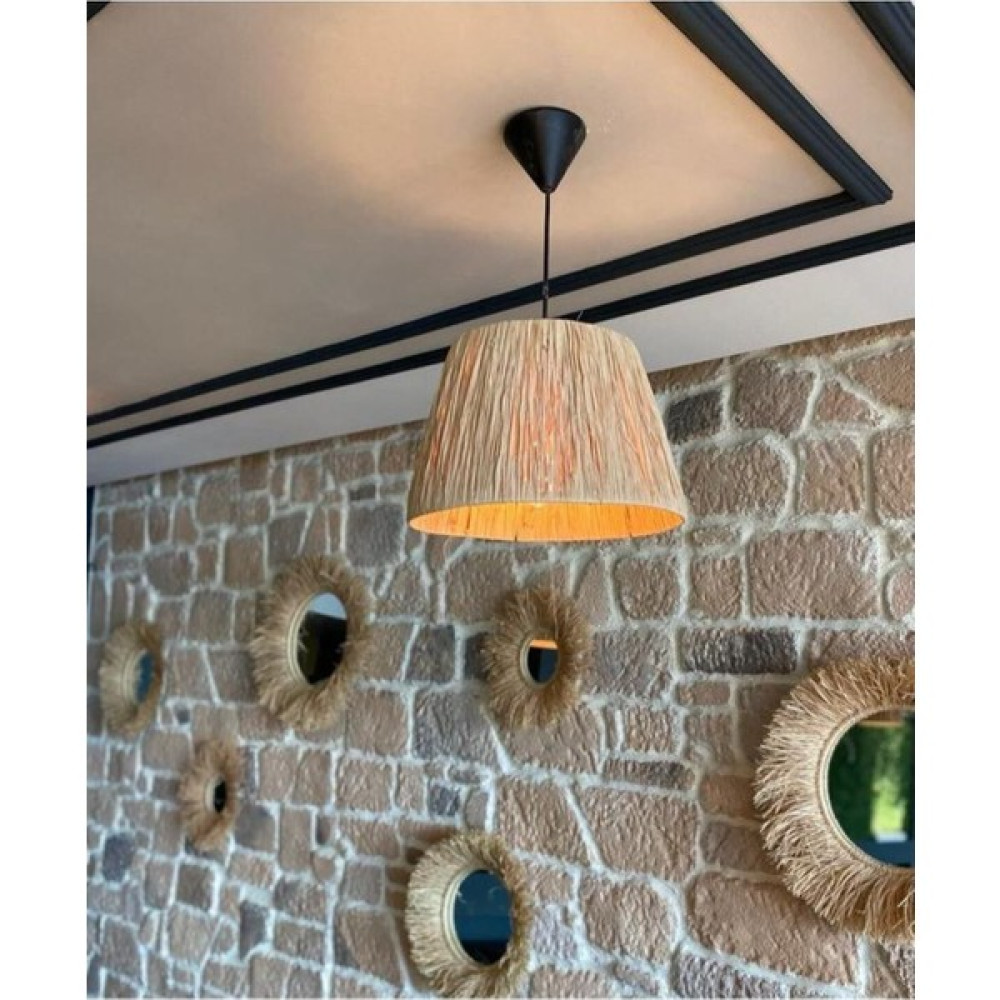 Maison Avf Bohem Modern Hasır Rafya Avize - Ahşap Avize Fiyatı