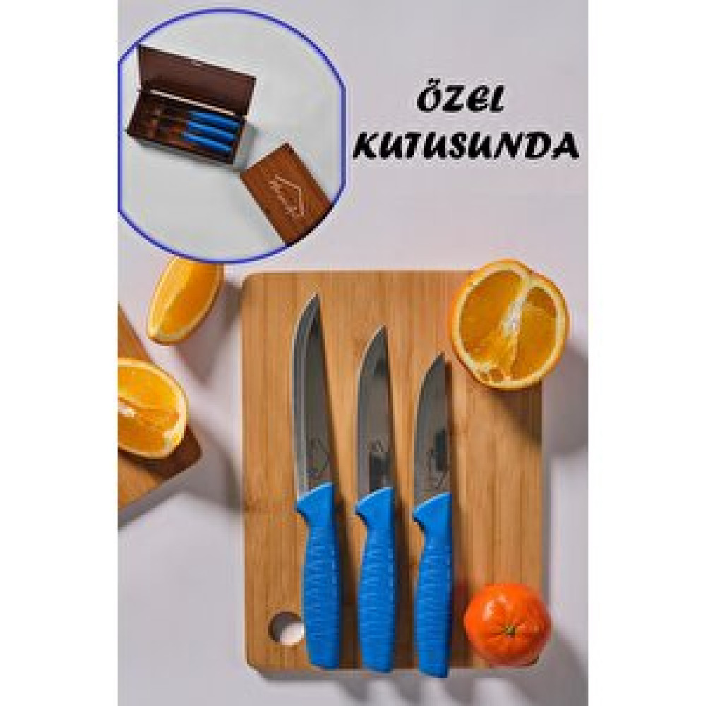 MaisonArt Vegeta | Kutulu 3 Parça Çelik Bıçak Seti Bıçaklar ve Bıçak Setleri Fiyatı