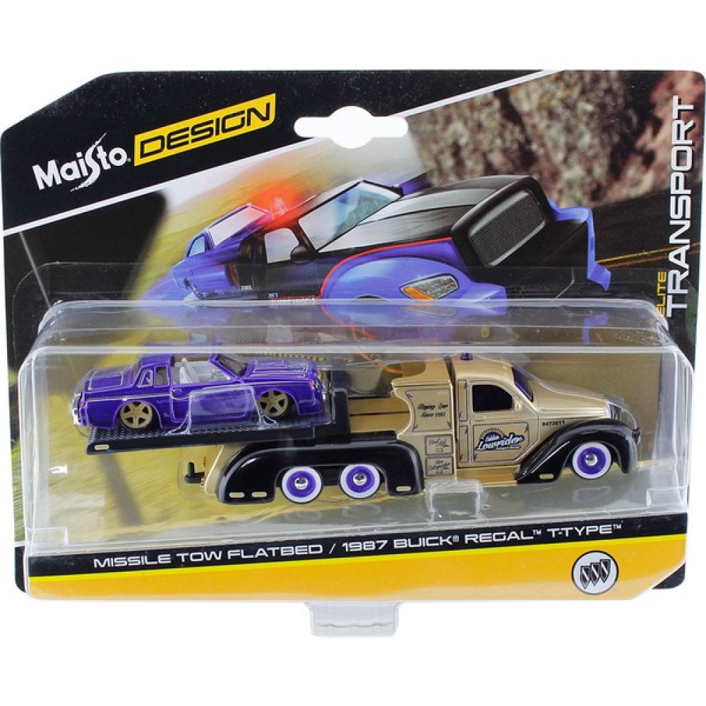 Maisto 1987 Buick Regal T-Type ve Taşıyıcı Tır 1:64 Arabalar - Mor Oyuncak Araç Fiyatı
