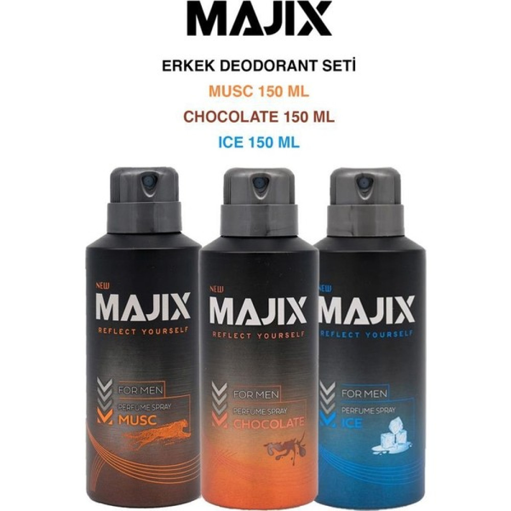 Majix Erkek Deodorant Seti Musc-Chocolate-Ice - 450 ml Deodorantlar Fiyatı