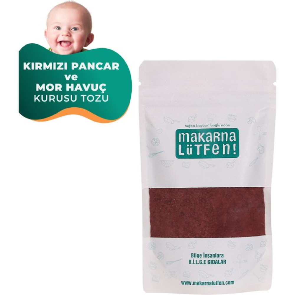 Makarna Lütfen Kırmızı Pancar ve Mor Havuç Kurusu Tozu - 90 gr Organik Ürünler Fiyatı