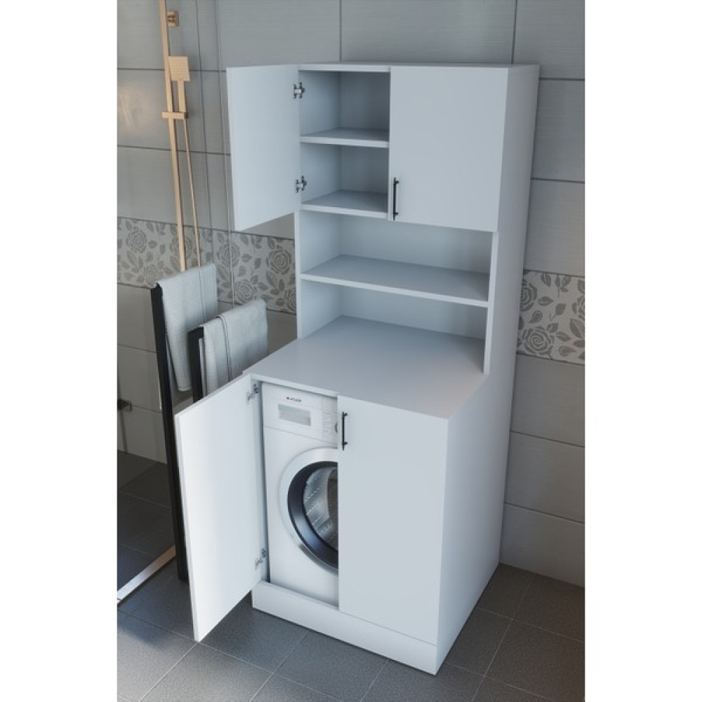 Makbulce Leylak Kapaklı Çamaşır Makinesi Dolabı ve Çok Amaçlı Dolap Banyo Dolabı / Mobilyası Fiyatı