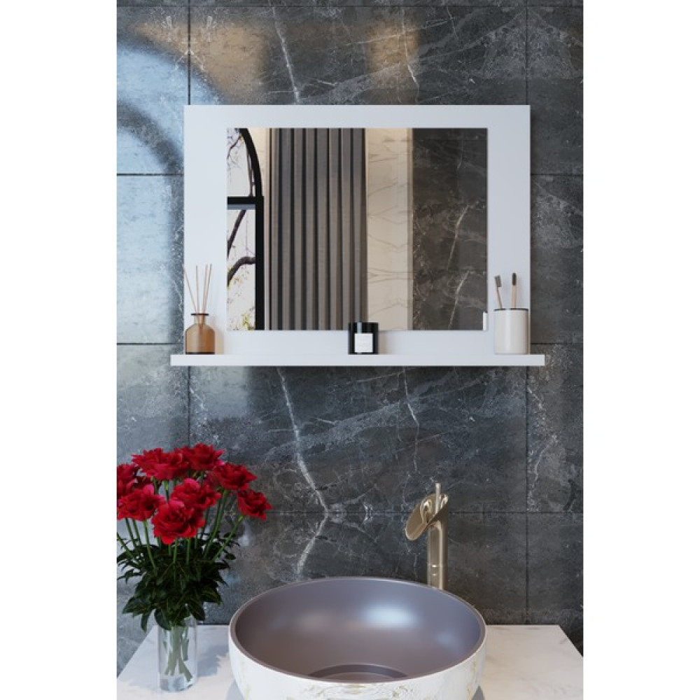 Makbulce Yakut DRESUAR,60X45 Beyaz Raflı Banyo Aynası Banyo Aynası Fiyatı