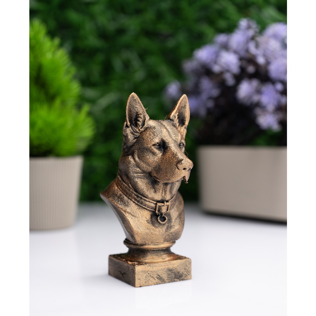 Makerpax Alman Kurdu Köpek Büst Heykel – El Yapımı Dekoratif Figür 12CM – Masa Üstü Süs Eşyası Biblo Fiyatı