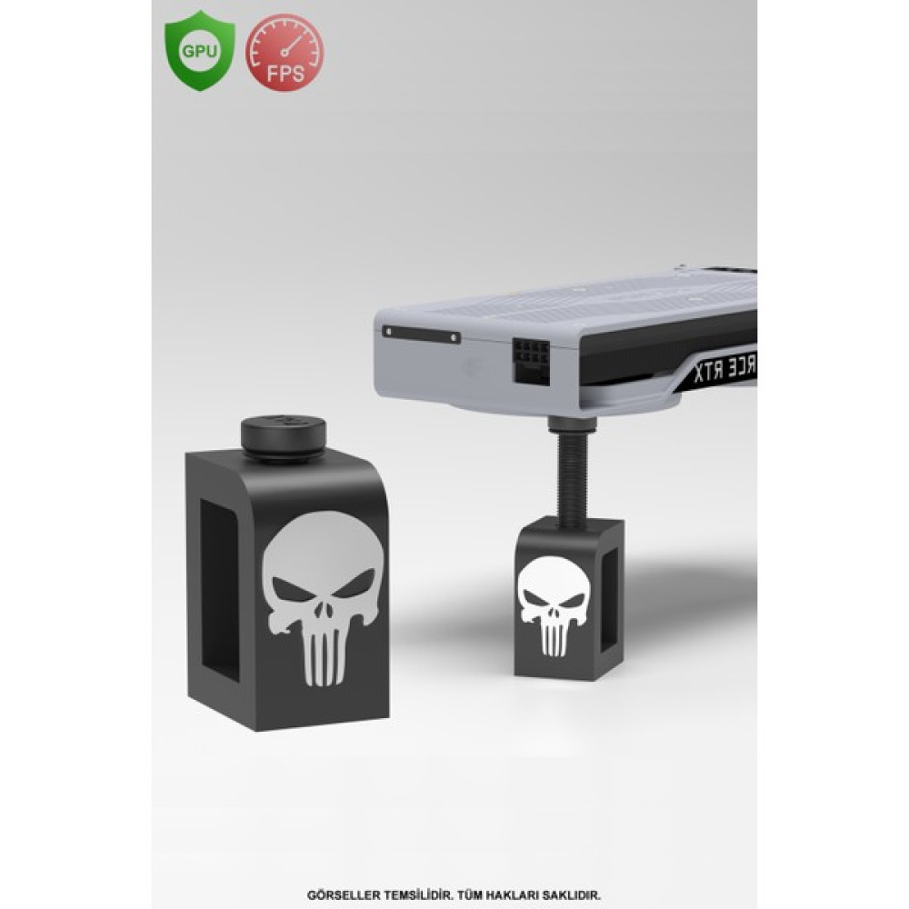 Makerpax Ayarlanabilir Ekran Kartı Tutucu, Ekran Kartı Destek Aparatı, Punisher Siyah Bilgisayar Yedek Parça Fiyatı