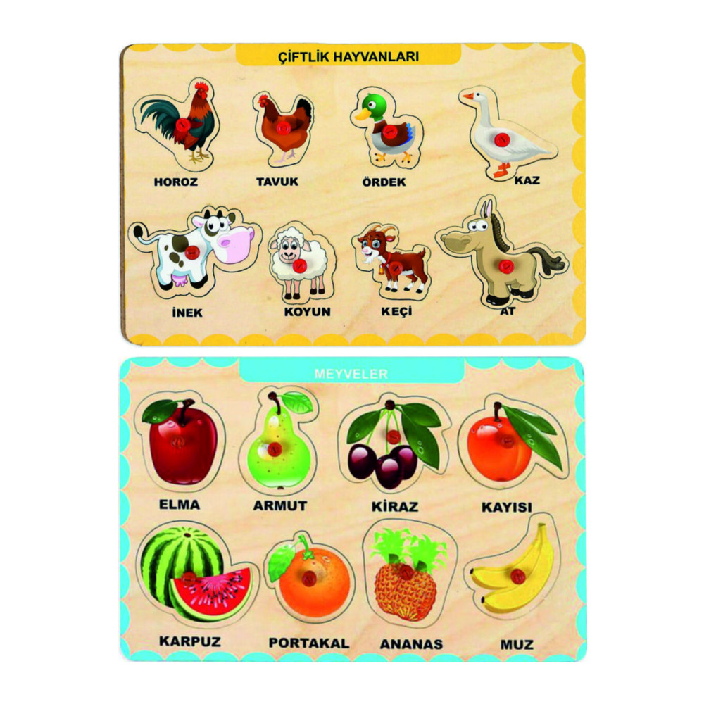 MAKETÇİNİZ 2 Adet Ahşap Tutmalı Puzzle Yapboz Puzzle Seti Puzzle & Aksesuarları Fiyatı