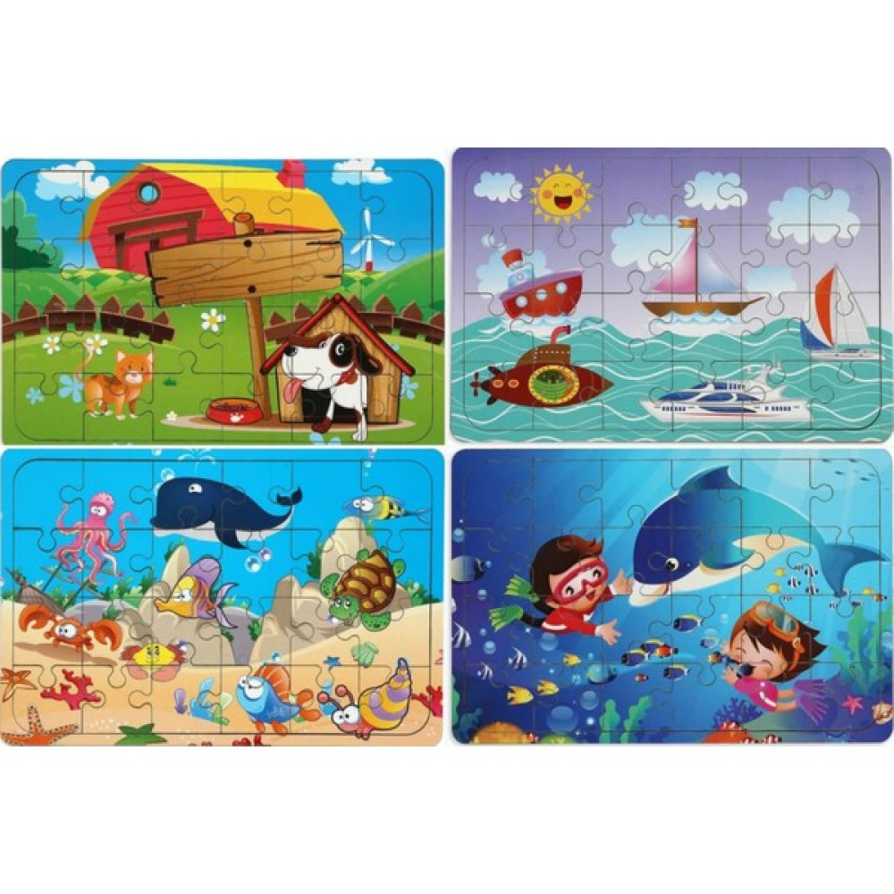 Maketçiniz 4 Adet 24 Parça Ahşap Puzzle Yapboz Bir Arada Bebek Oyuncakları Fiyatı