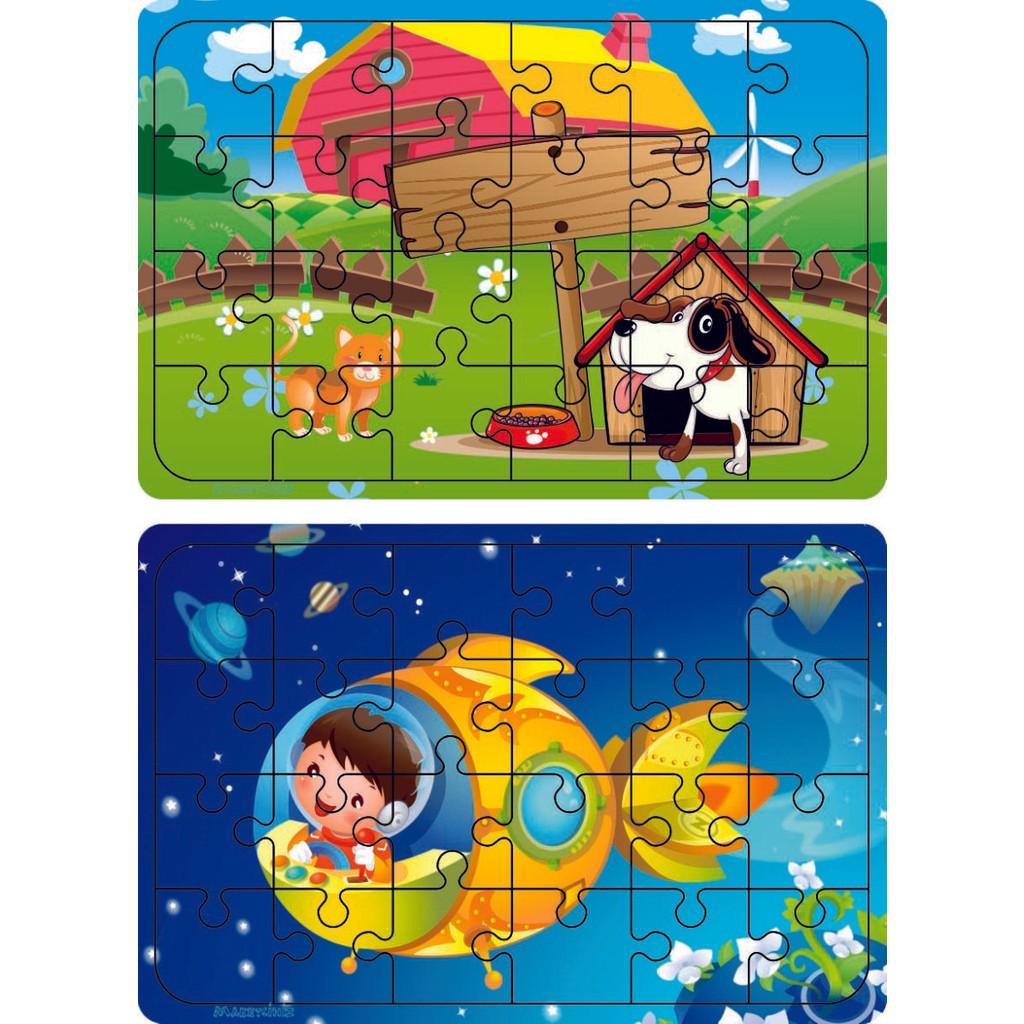 Maketçiniz Ahşap 24 Parça Eğitici 2 Adet Yapboz Puzzle Seti Anne Bebek Oyuncak Fiyatı