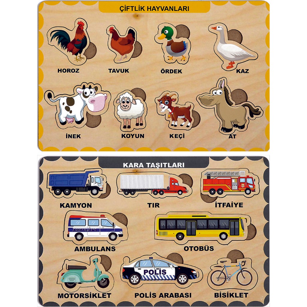 Maketçiniz Ahşap Bul Tak Eğitici 2 Parça Yapboz Puzzle Seti Ahşap Desenli Malzemeden Anne Bebek Oyuncak Fiyatı