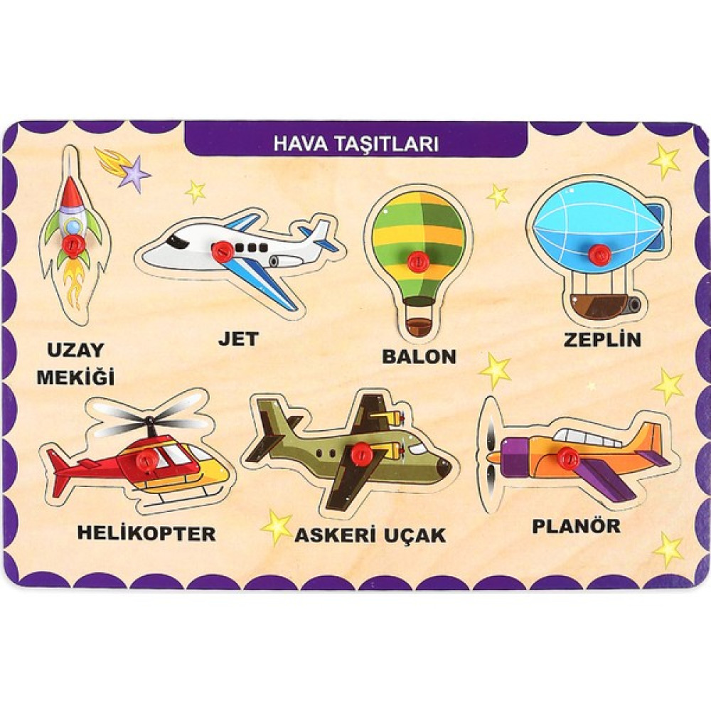 Maketçiniz Ahşap Tutmalı Eğitici Yapboz Hava Taşıtları Bebek Oyuncakları Fiyatı