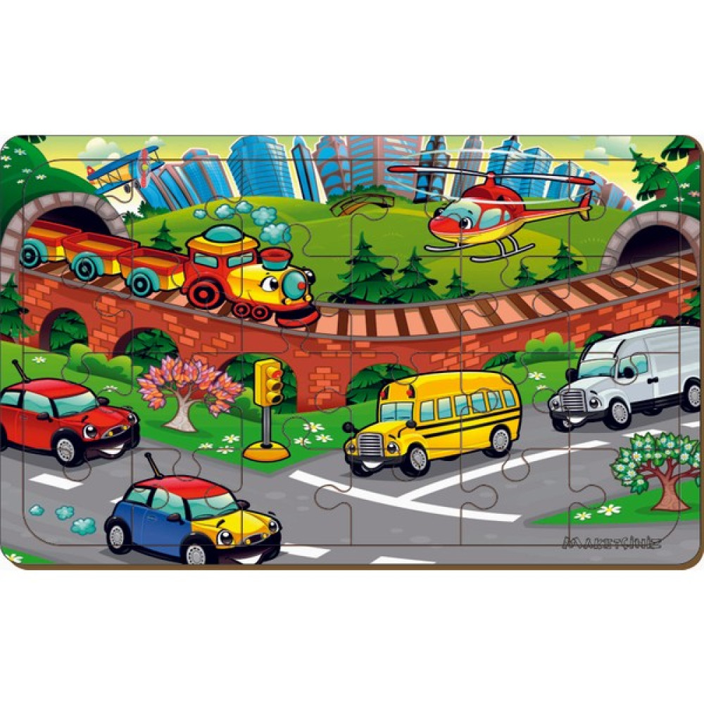 Maketçiniz Taşıtlar 24 Parça Ahşap Puzzle Eğitici Oyuncak Fiyatı