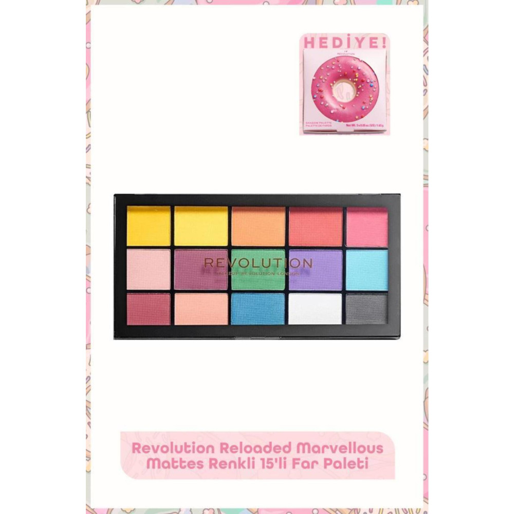 MAKEUP REVOLUTION Revolution Reloaded Marvellous Mattes Renkli 15li Far Paleti+ Hediye Donut Göz Farı Göz Farı Fiyatı