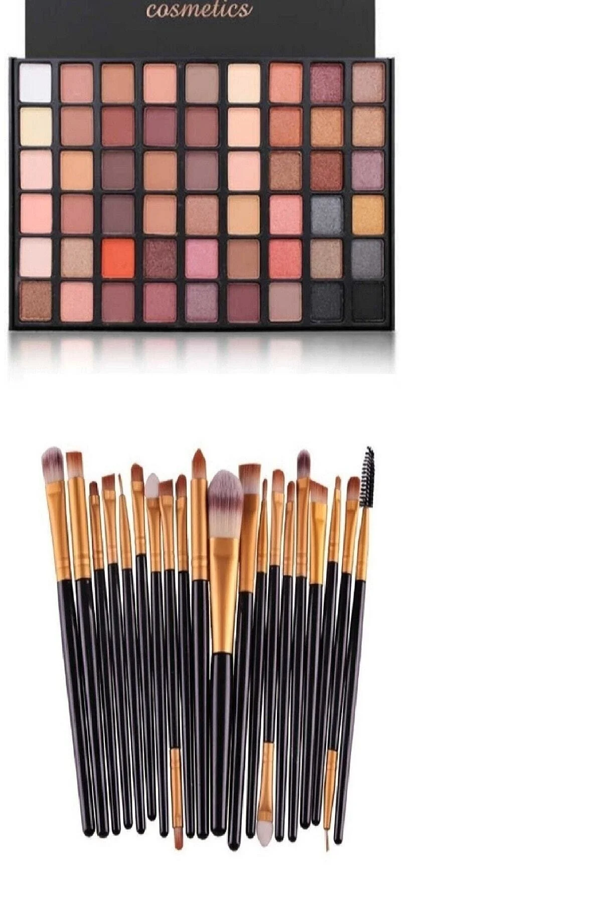 Makeuptime Make Up 54lü Göz Farı Paleti+izla 20li Profesyonel Yumuşak Makyaj Fırça Seti Siyah Renk" Göz Farı Fiyatı
