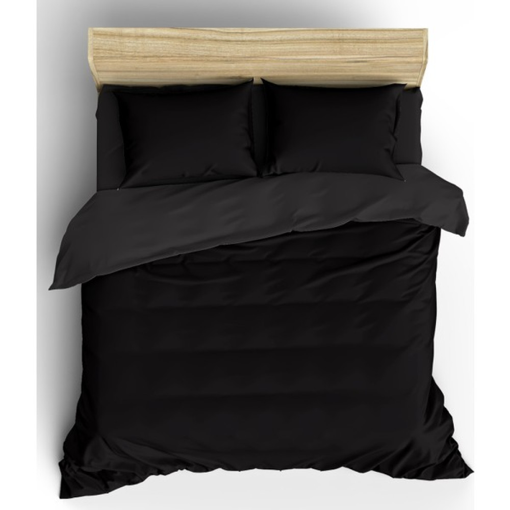 Maki Siyah Çift Kişilik Nevresim Ve 2 Yastık Kılıfı - 200 x 220 cm - Renkli Nevresim Takımı Fiyatı