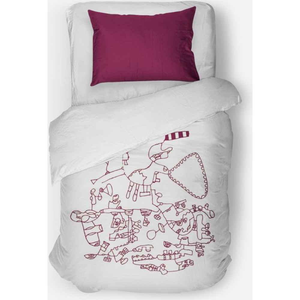 Makiteks %100 Pamuklu Mor Geometrik Çizgili Genç Çocuk Odası Tohum 5 Tek Kişilik Nevresim Seti - 160 x 220 cm - Beyaz Nevresim Takımı Fiyatı