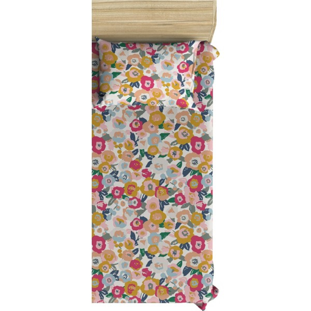 Makiteks %100 Pamuklu Renkli Cicekler 100X200+50X70 Tek Kişilik Lastikli Çarşaf Seti - 100 x 200 Çarşaf Fiyatı
