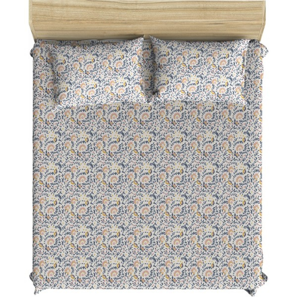 Makiteks %100 Pamuklu Renkli Çiçekler 180X200 Battal Boy Lastikli Çarşaf Seti - 180 x 200 cm Çarşaf Fiyatı