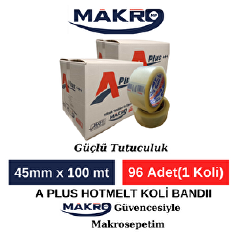 Makro MP A Plus Hotmelt Koli Bandı 45mm X 100mt 96 Adet(1 Koli) Bant Fiyatı