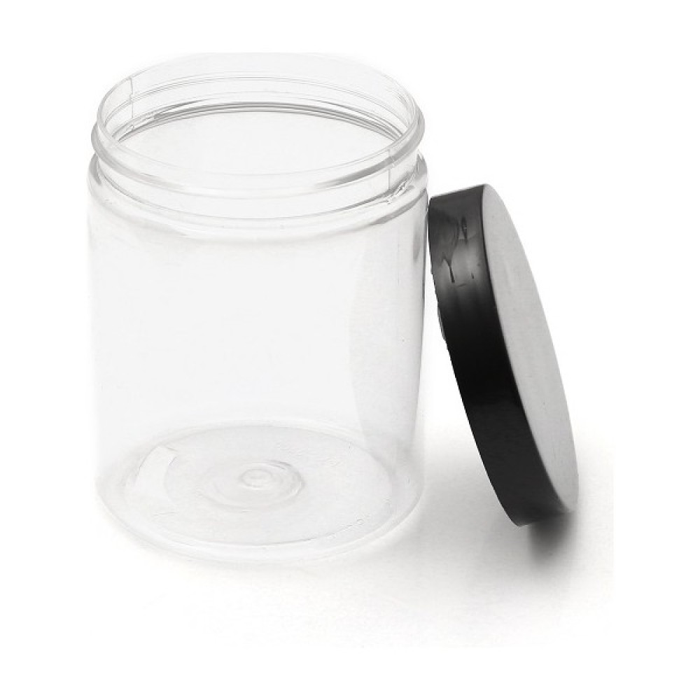 Makrobay 300 ml Şeffaf Pet Plastik Kavanoz Siyah Kapak 5 Adet Saklama Kapları Fiyatı
