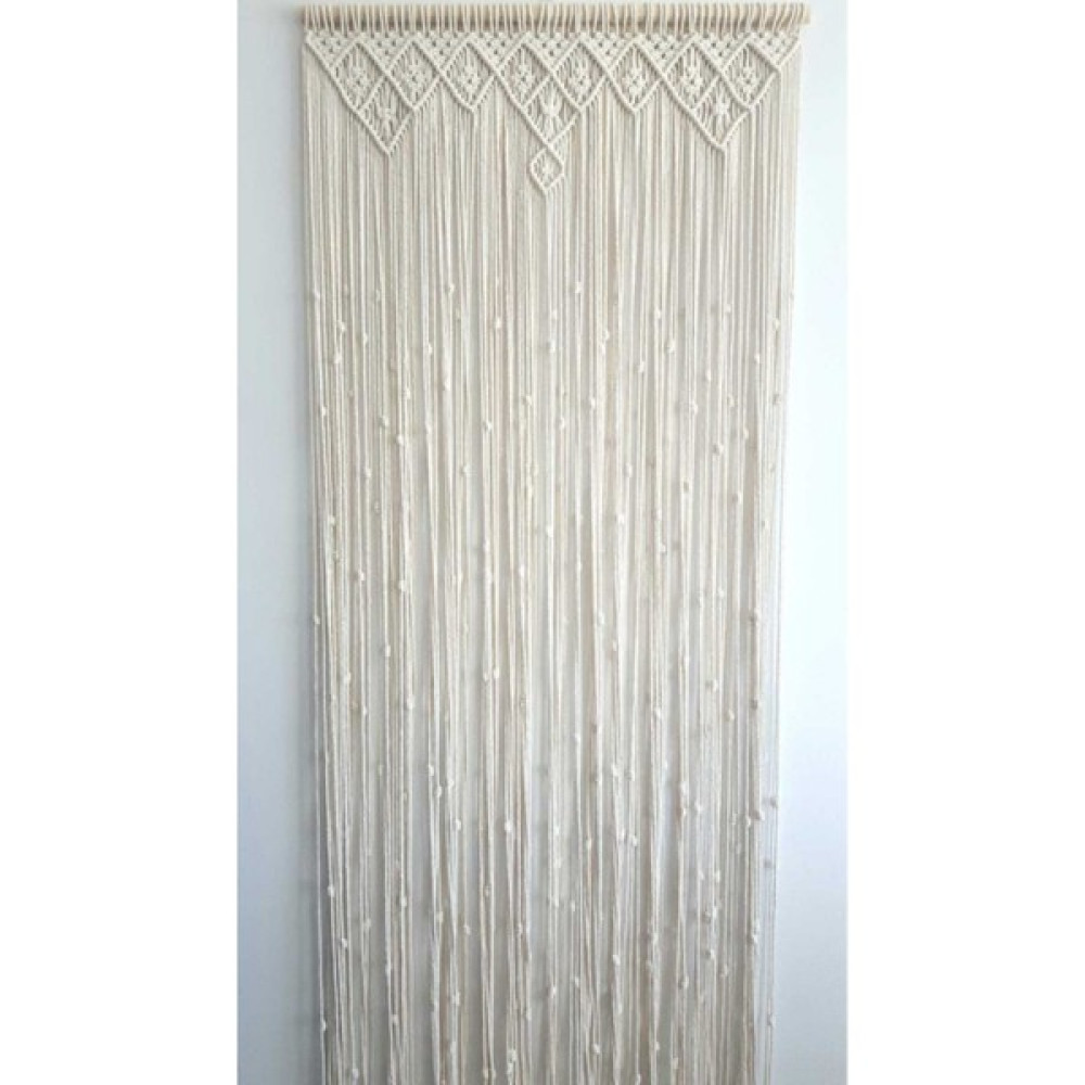 Makrome Kapı Perdesi Kapı Süsü - 80 x 200 cm - Ekru İp Perde Fiyatı