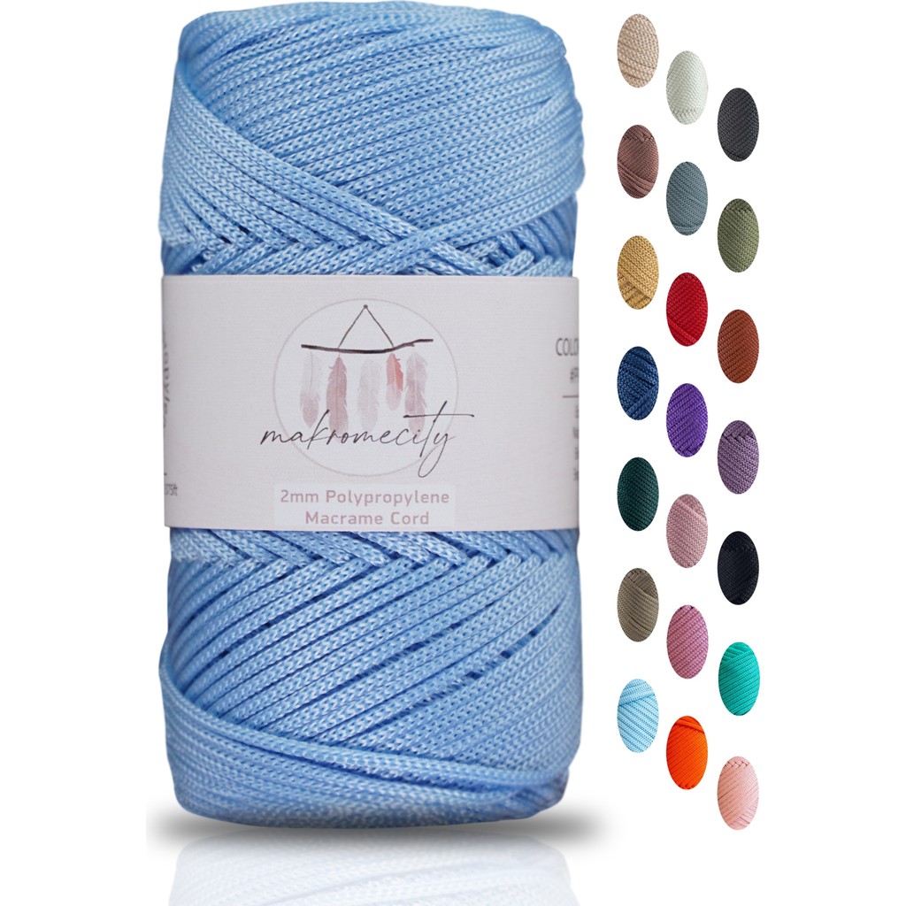 Makromecity Premium 100 Gr Polyester Makrome Ipi Bebe Mavi 2mm - 120 M Supla Ip Ve Çanta Ipliği Diğer Fiyatı