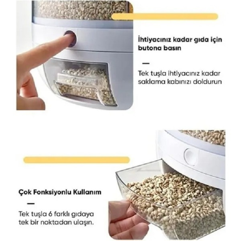 Maksimum Way Dönebilen Kuru Gıda Ve Bakliyat Organizeri Saklama Kapları Fiyatı