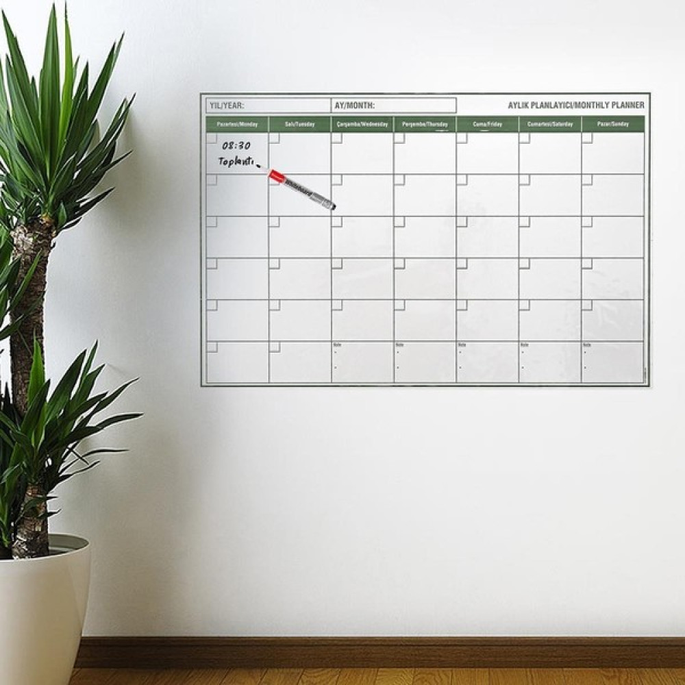 Maksimum Way Manyetik Yapışkanlı Bir Aylık Program Planlayıcı Takvim 85 x 56 cm - Açık Beyaz Not Defteri & Bloknot Fiyatı