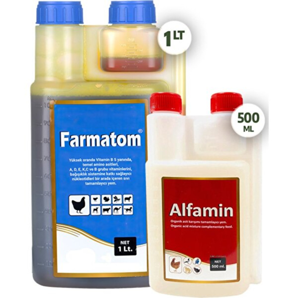 Malatya Yem 2li Set Kuşlar Için Farmatom Vitamin 1lt Alfamin Ishal Seti 500ML Evcil Hayvan Ürünleri Fiyatı