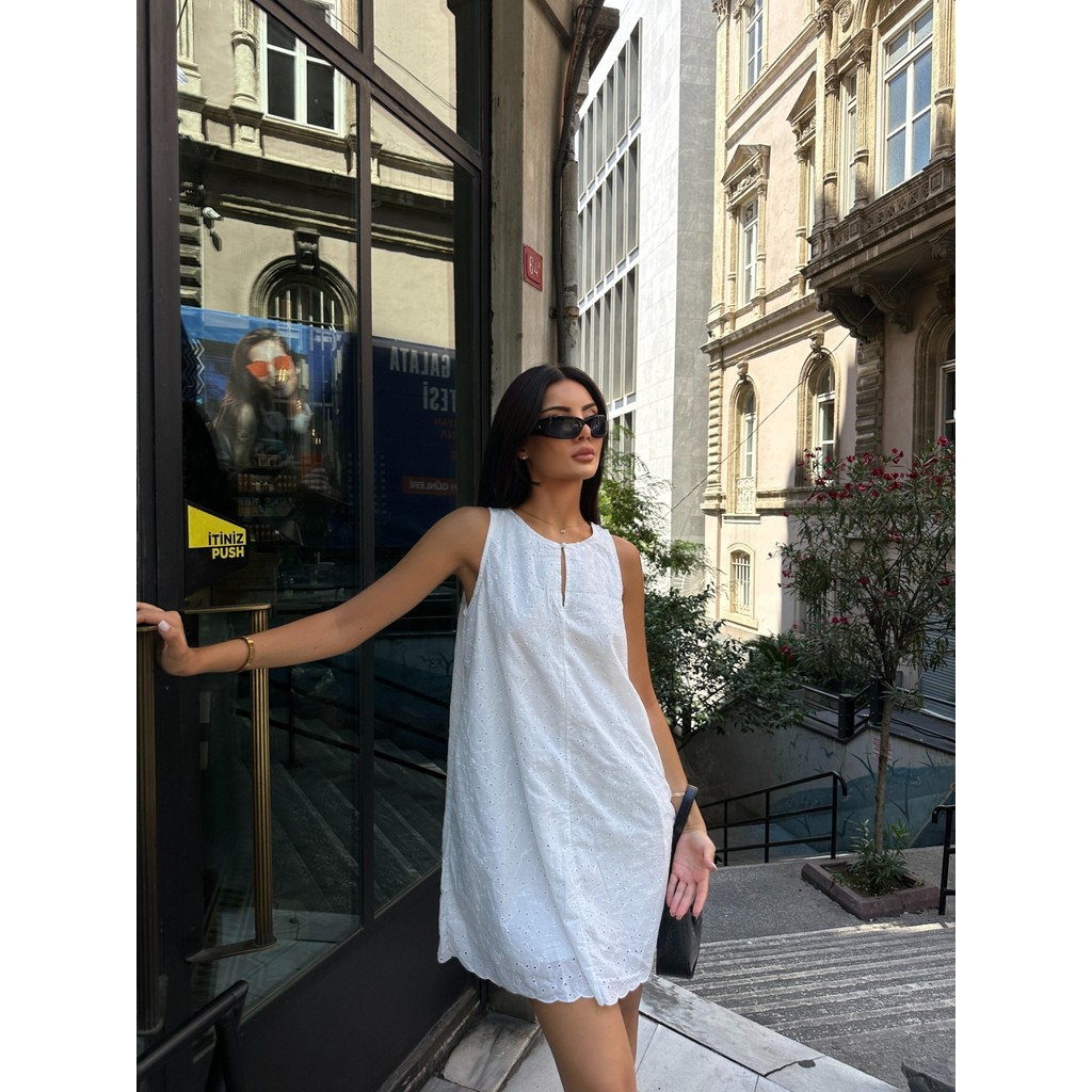 Maldia Shop Kadın Fisto Astarlı Beyaz Mini Elbise Giyim & İç Giyim Fiyatı