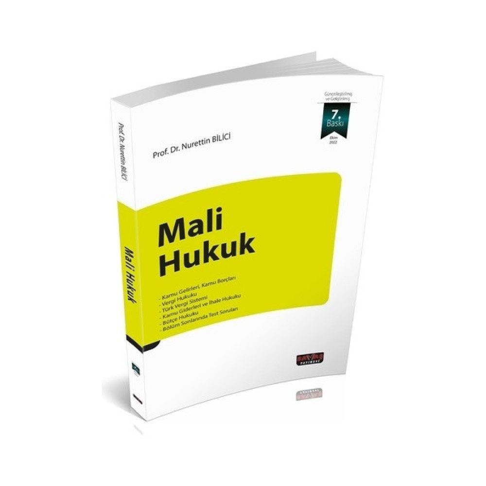 Mali Hukuk - Nurettin Bilici Ekim 2022 Ders Sınav Kitapları Fiyatı