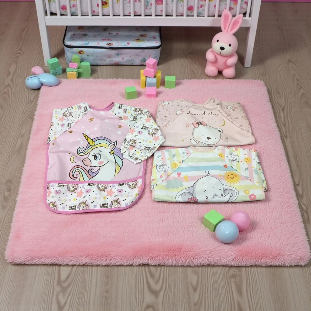 Malkoç Bebe Giyilebilir Mama Önlüğü Üçlü Set - Pembe - St Pembe - Standart Diğer Fiyatı