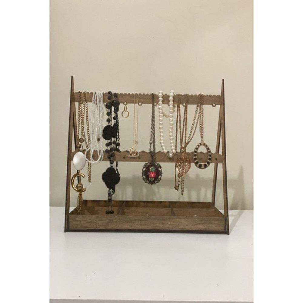 Mallbudur Ahşap Takı Standı, Takı Standı, Dekoratif Stand, Jewelry Stand, Stand, Takı - 30 x 30 x 17 cm Eşya Saklama / Düzenleme Fiyatı