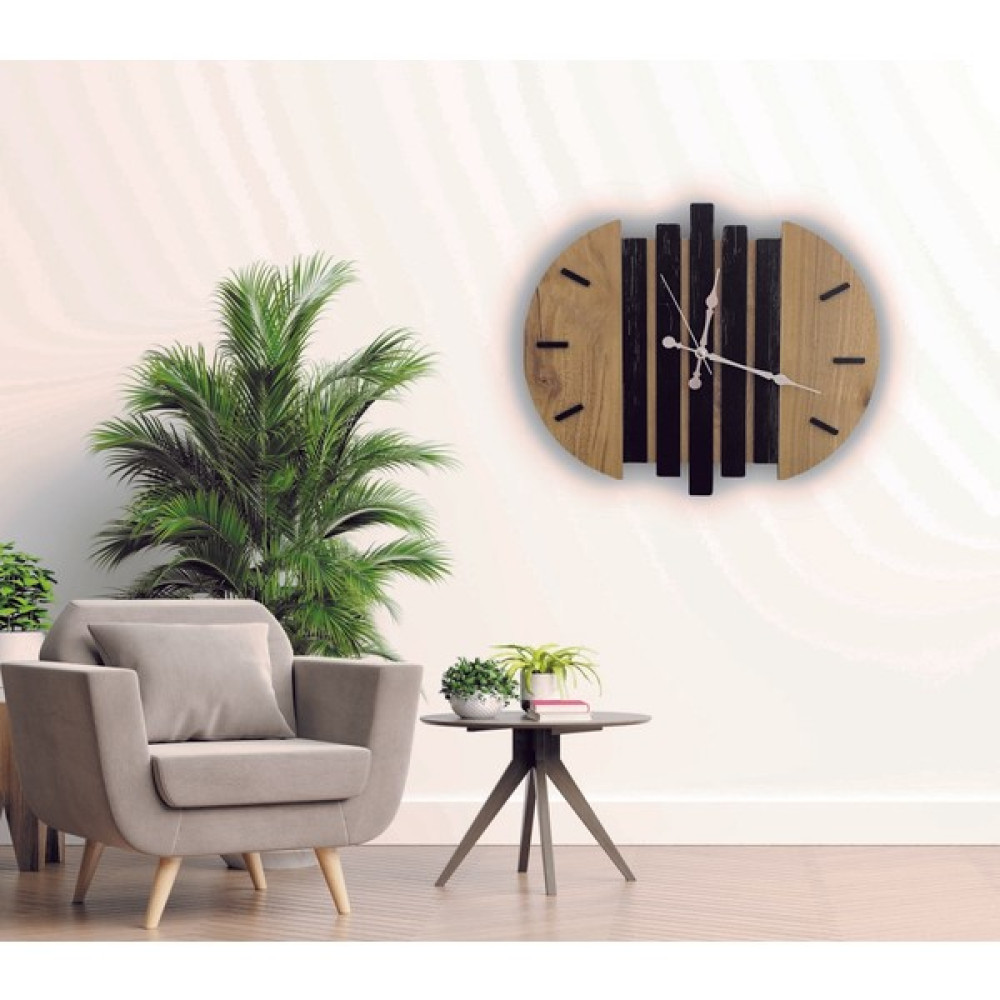 Mallbudur Dekoratif Ahşap Duvar Saati,wall Clock, Wall Decor, Ahşap Saat,duvar Saati,wooden Wall Clock Dekoratif Saat Fiyatı