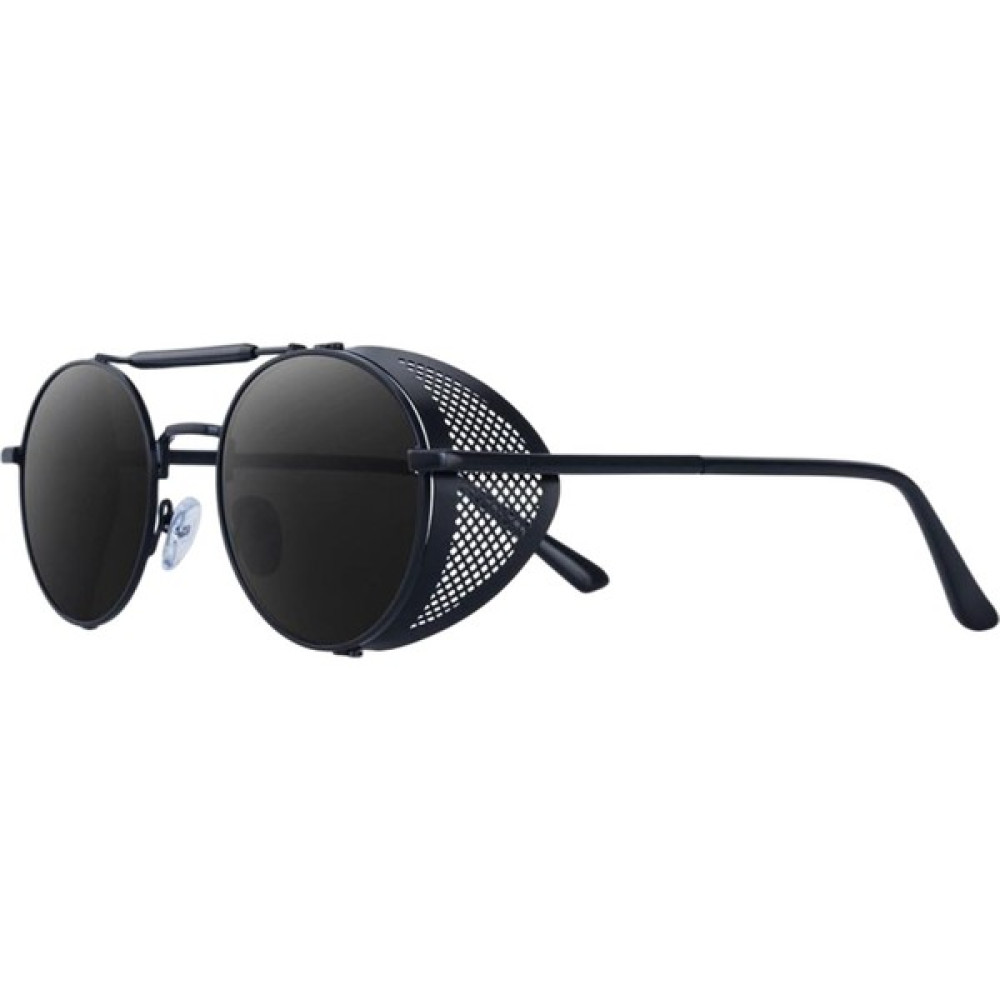 Malory Yuvarlak Steampunk Güneş Gözlüğü UV400 Koruma Yan Kalkan Gözlük Unisex Gri Lens Blackframe (Yurt Dışından) Kadın Güneş Gözlükleri Fiyatı