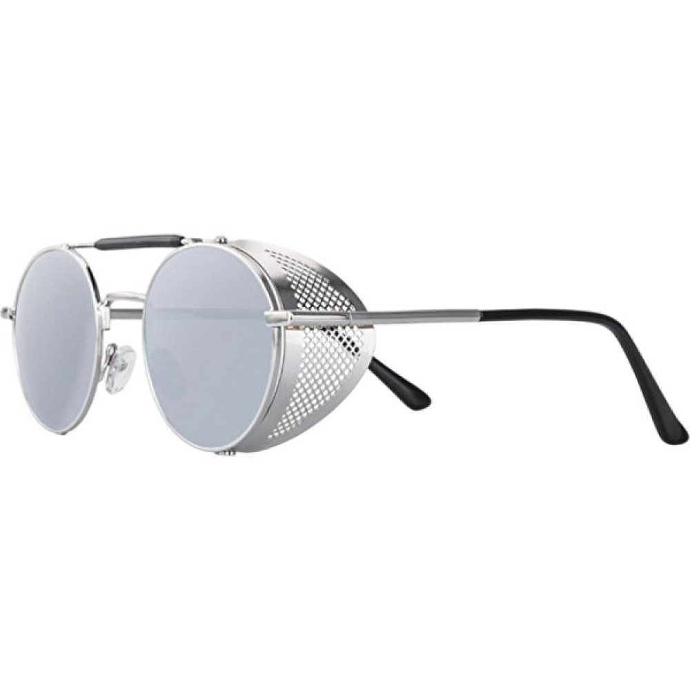 Malory Yuvarlak Steampunk Güneş Gözlüğü UV400 Koruma Yan Kalkan Gözlük Unisex Gümüş Lens (Yurt Dışından) Kadın Güneş Gözlükleri Fiyatı