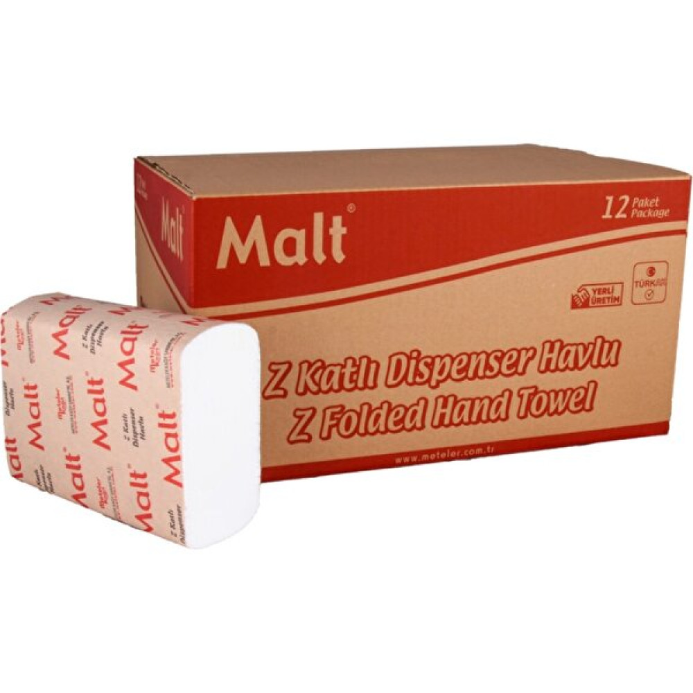 Malt Kağıt Havlu Z Katlama 20x22 12 x 120'li Kağıt Havlu Fiyatı