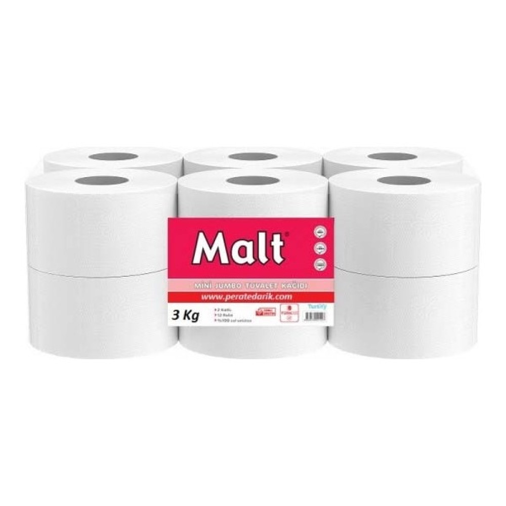 Malt Tuvalet Kağıdı Mini Jumbo 10 cm 12 x 3kg Tuvalet Kağıdı Fiyatı