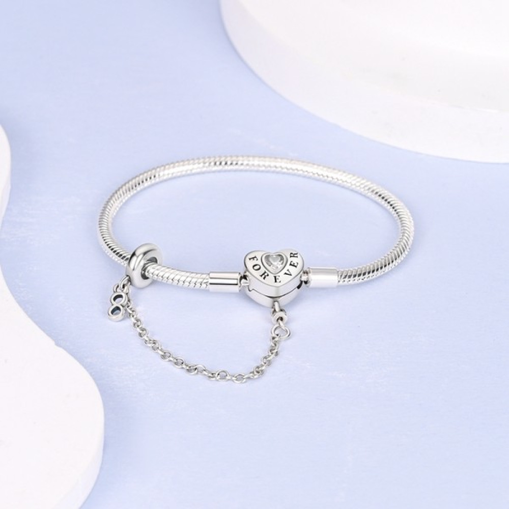 Mam Taşlı Kalp Forever Love Pandora Bileklik - 19 CM Saat ve Bileklik Aksesuarı Fiyatı