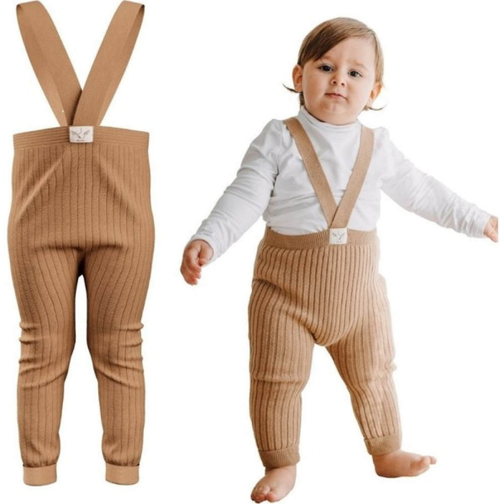 Mama Yoyo Askılı Organik Bebek Triko Taytı - Cappucino Bebek Giysi Takım Fiyatı