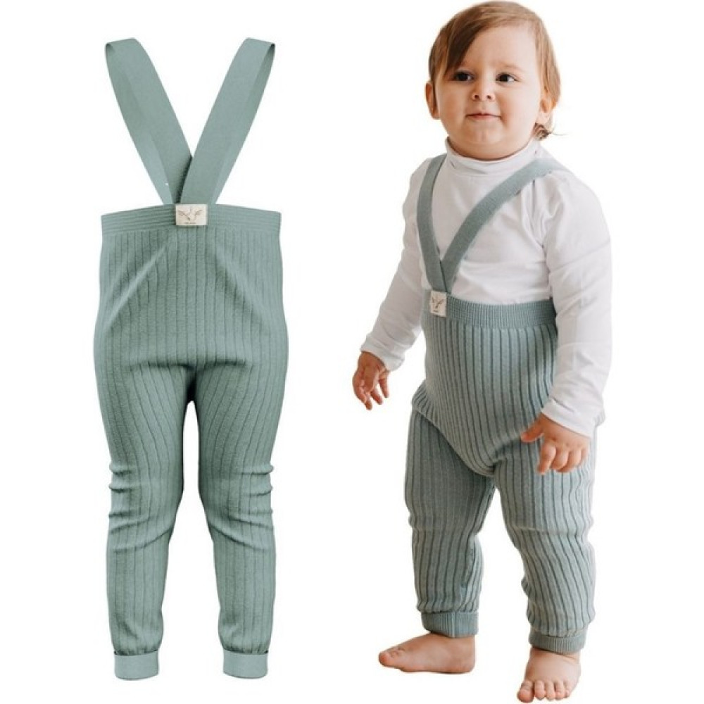 Mama Yoyo Askılı Organik Triko Bebek Taytı - Mint Bebek Giysi Takım Fiyatı
