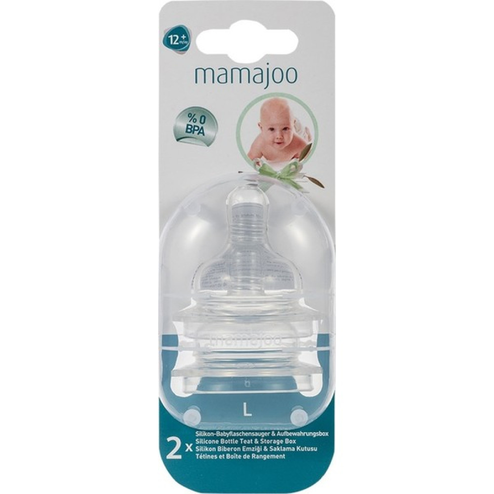 Mamajoo %0 Bpa Silikon Biberon Emziği Ikili L No.3 12 Ay+ Biberon Fiyatı