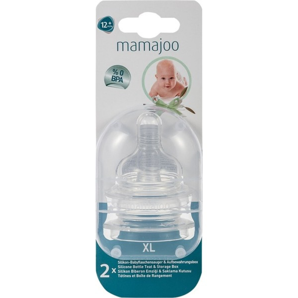 Mamajoo %0 BPA Silikon Biberon Emziği İkili XL No.4 Yoğun Akış - Hızlı Akış Biberon Emziği Fiyatı