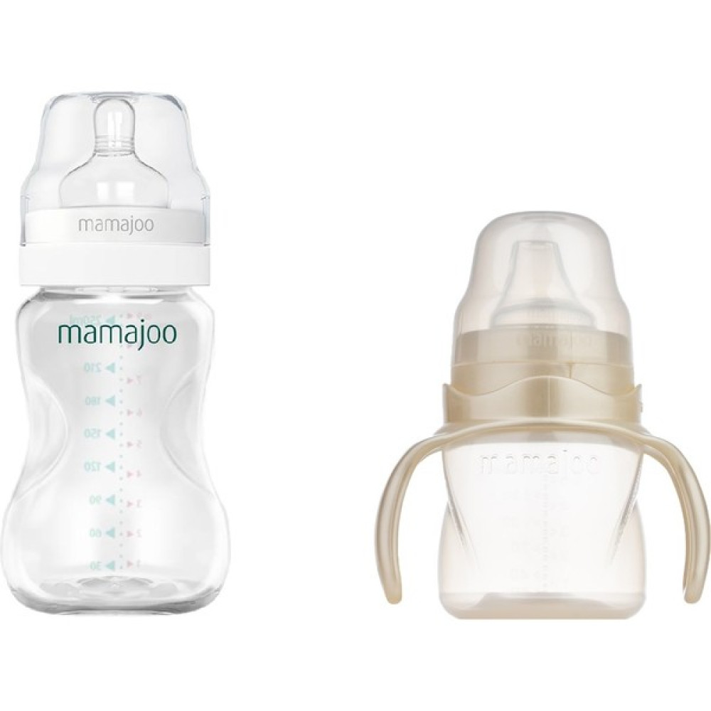 Mamajoo Kulplu Eğitici Bardak 160ML & Silver Biberon 250ML / Pearl - Krem - 250 ml Biberon Fiyatı