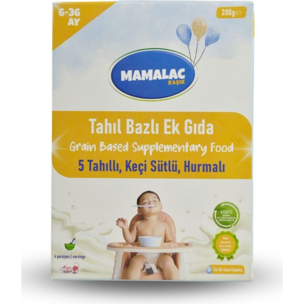 Mamalac 5 Tahıllı Keçi Sütlü Hurmalı Kaşık Mama Bebek Beslenme Gereçleri Fiyatı