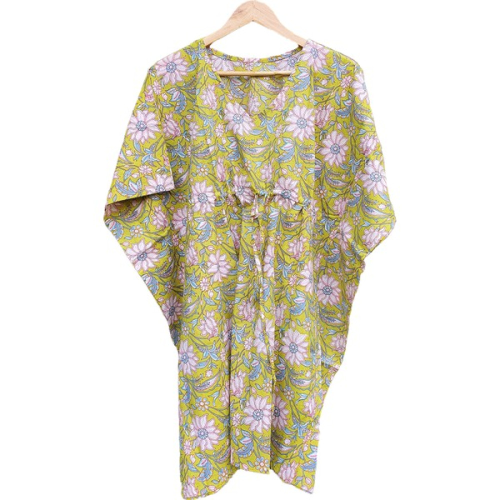 Mamaped Turkındıa Hardal Sarısı & Bebek Pembe Kaftan/ Elbise/ Pareo-Kısa Boy- Standart Beden- Kadın Elbise Fiyatı