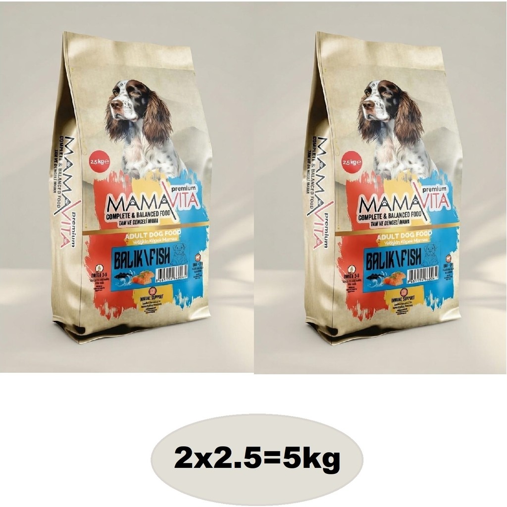 Mamavita Balık Etli Yetişkin Kuru Köpek Maması 5kg (2x2.5) - 2 Evcil Hayvan Ürünleri Fiyatı
